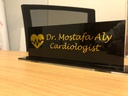 Desk Sign with golden writing